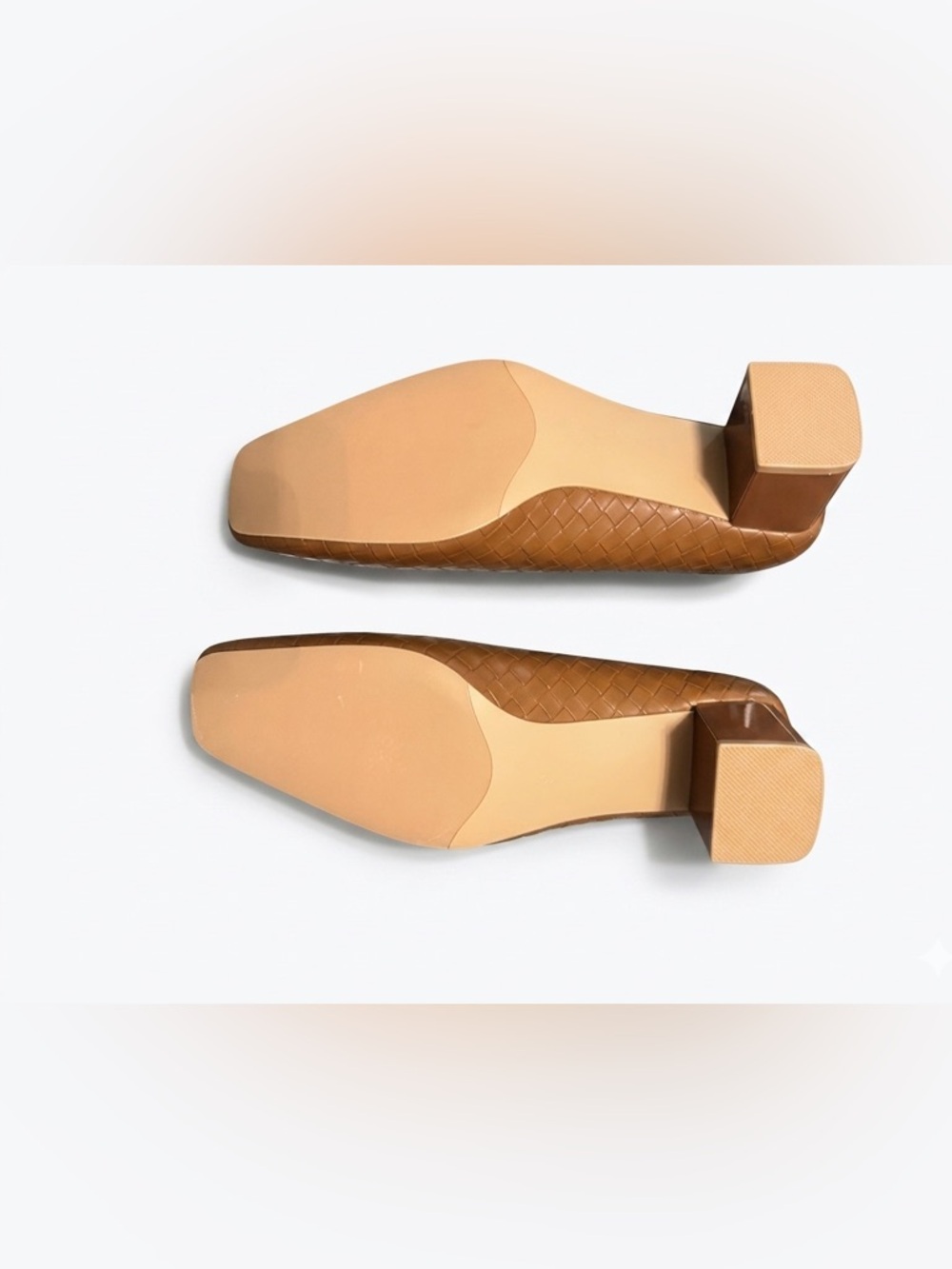 Woven Block Heel Pump in Brown - Picture 5 of 5